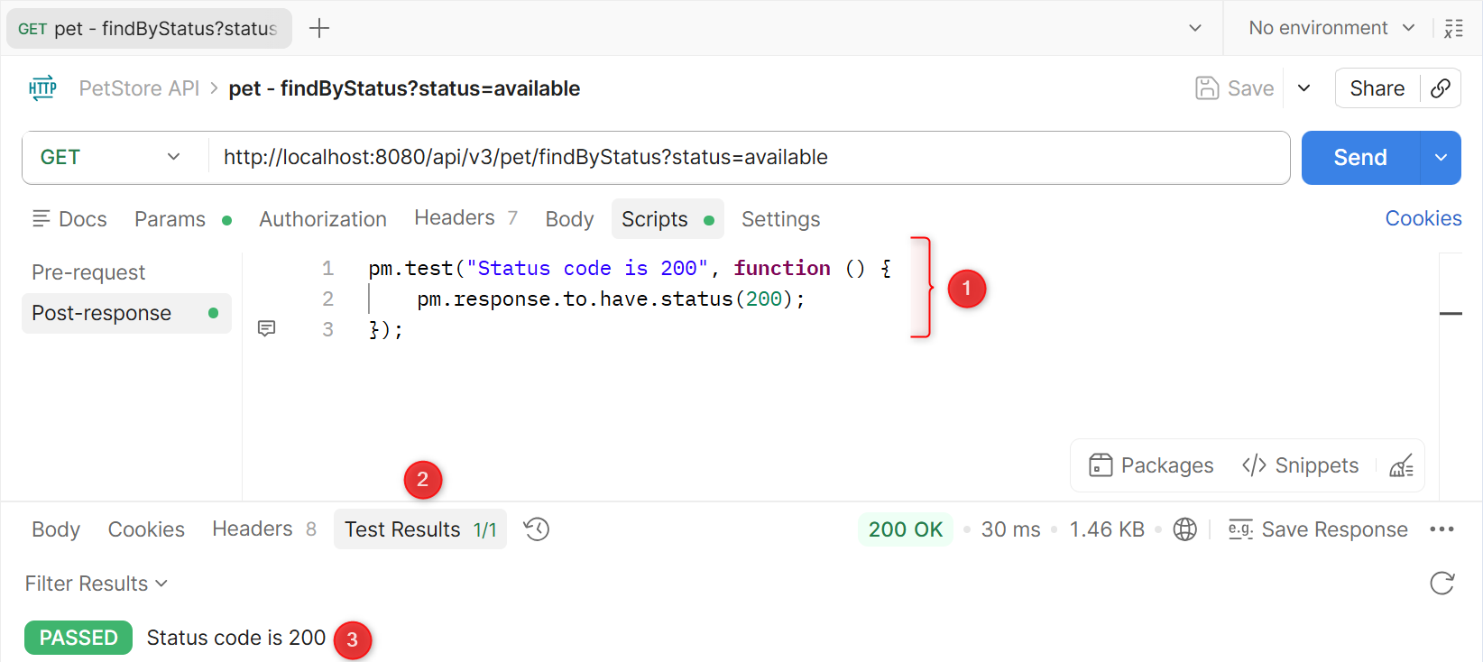 Postman Statuscode